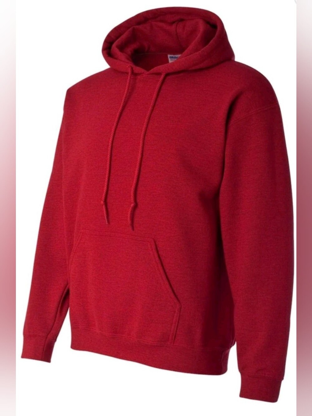 Gidean Men's Red Hooded Pullover Sweatshirt